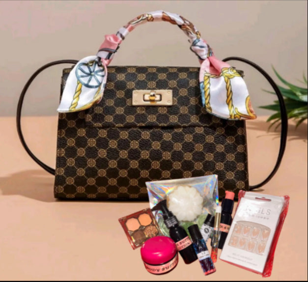 Brown Geo Beauty Bag